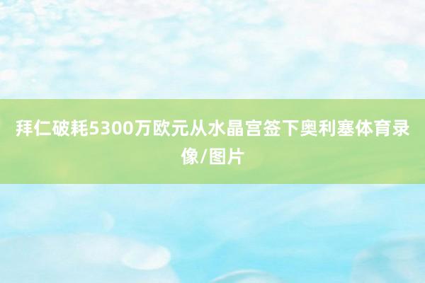 拜仁破耗5300万欧元从水晶宫签下奥利塞体育录像/图片