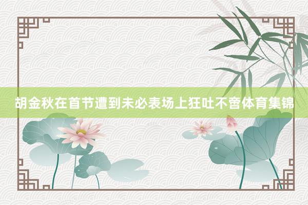 胡金秋在首节遭到未必表场上狂吐不啻体育集锦