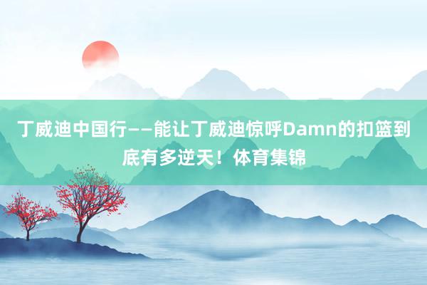 丁威迪中国行——能让丁威迪惊呼Damn的扣篮到底有多逆天！体育集锦