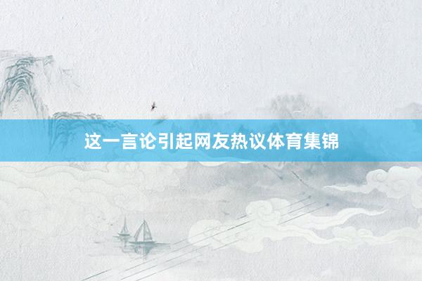 这一言论引起网友热议体育集锦