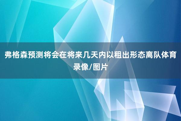弗格森预测将会在将来几天内以租出形态离队体育录像/图片